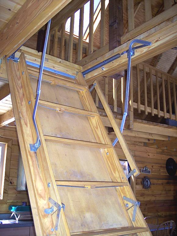 ladder, wood, attic, garage, house, old 